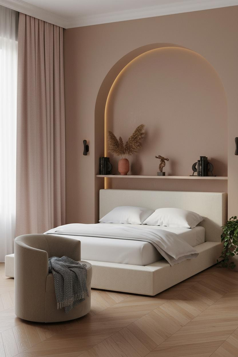 Cozy Girly Bedroom Parisian Arched Alcove