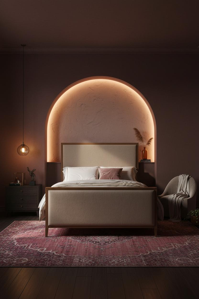 Cozy Girly Bedroom Tuscan Burgundy Niche