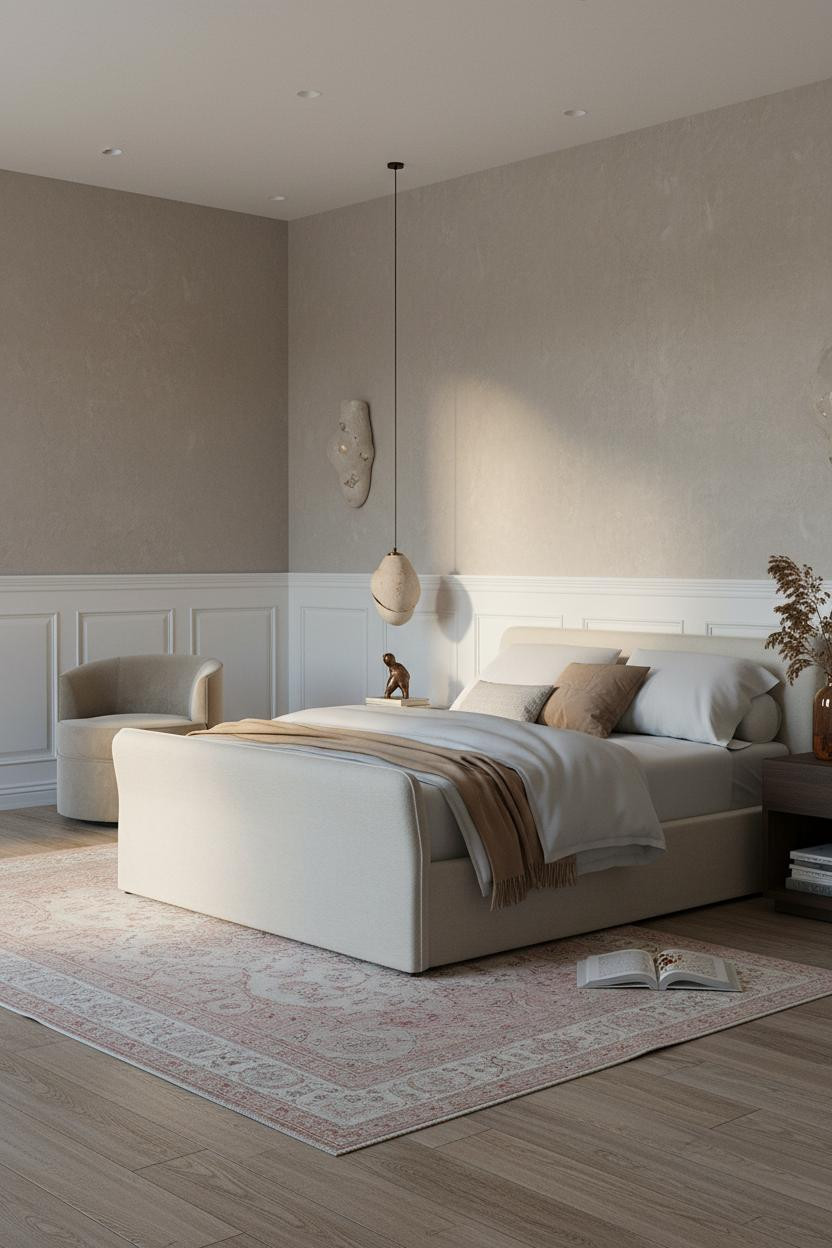 Cozy Girly Bedroom Wainscoting Pink Aesthetic