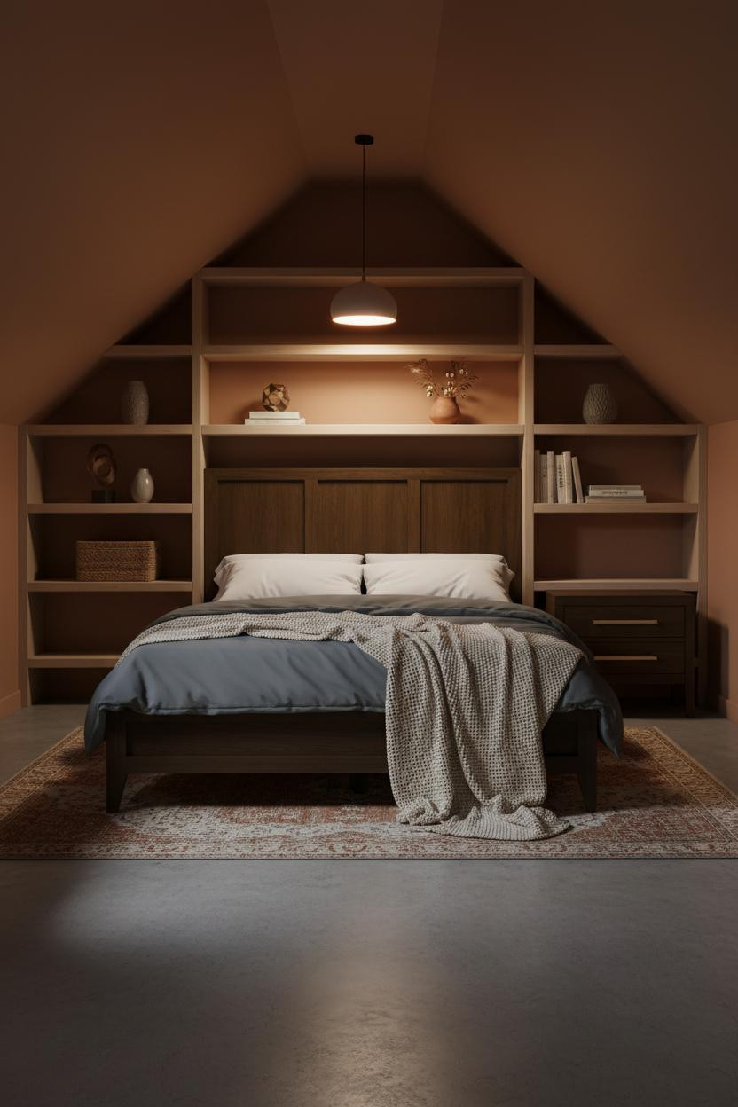 Cozy Green Attic Bedroom Scandi Boho