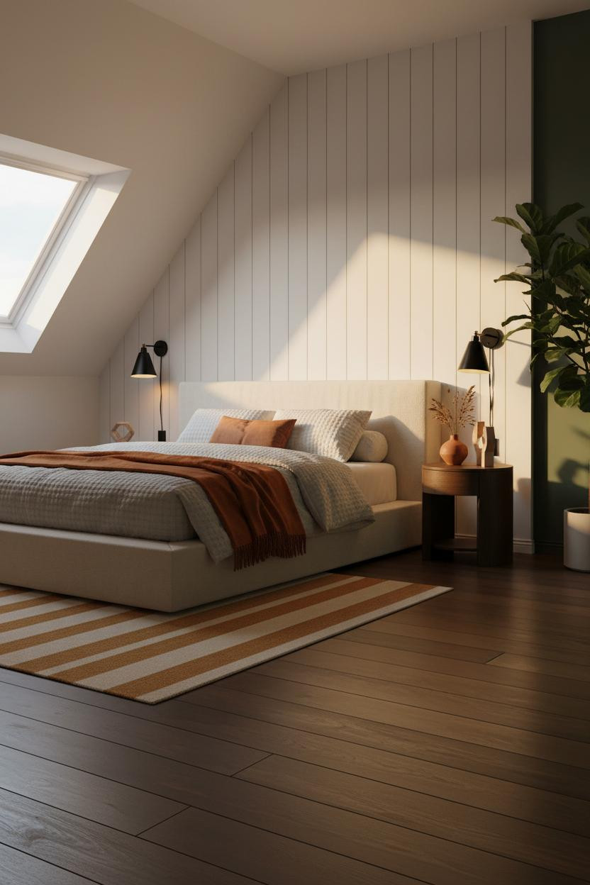 Cozy Green Bedroom Attic Moss Walls