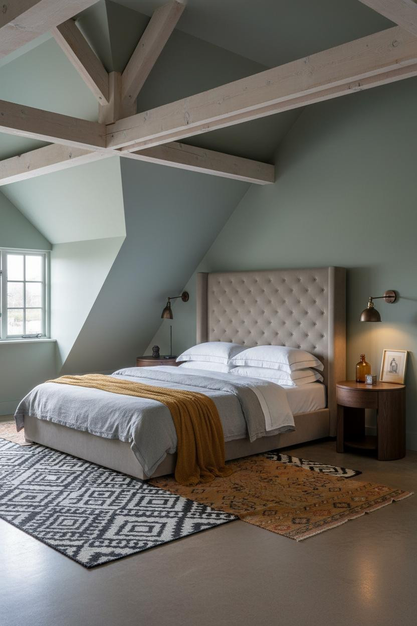 Cozy Green Bedroom Attic Pistachio Timber