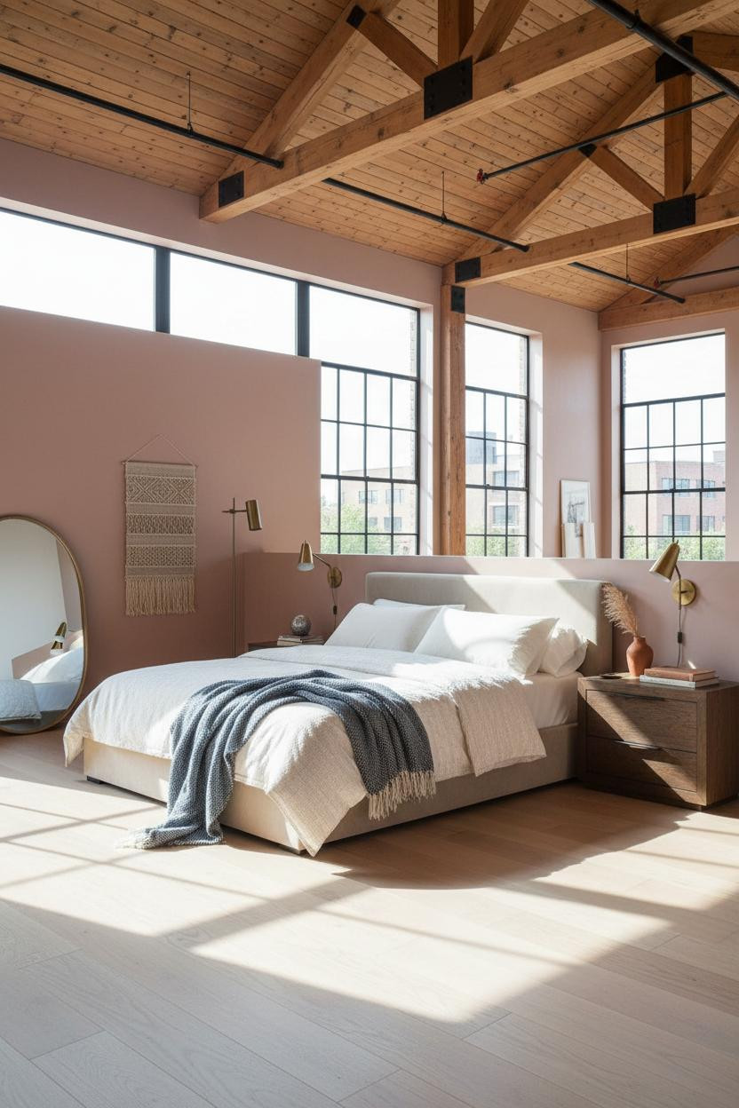 Cozy Loft Bedroom Industrial Design