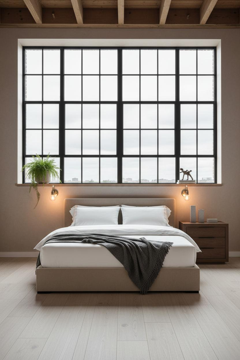 Cozy Loft Bedroom Japandi Industrial