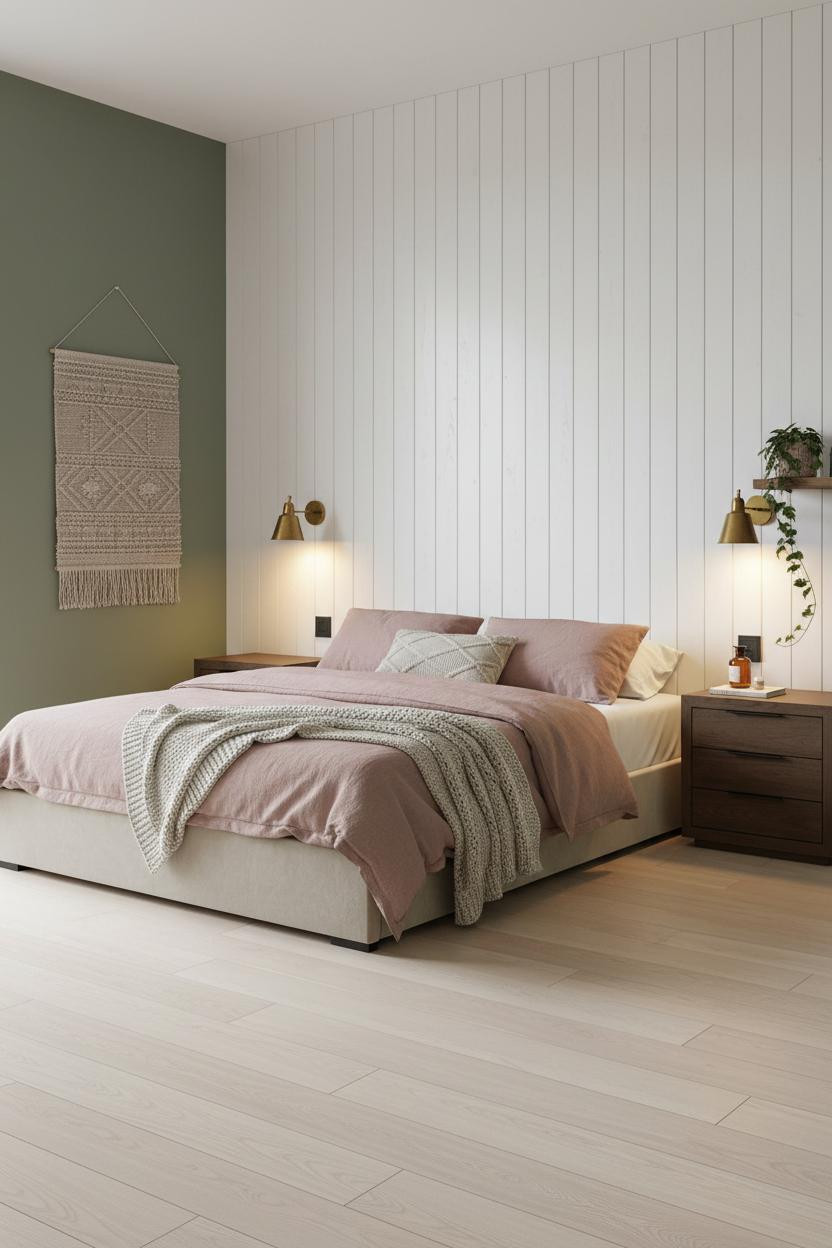 Cozy Loft Bedroom Scandi Board and Batten