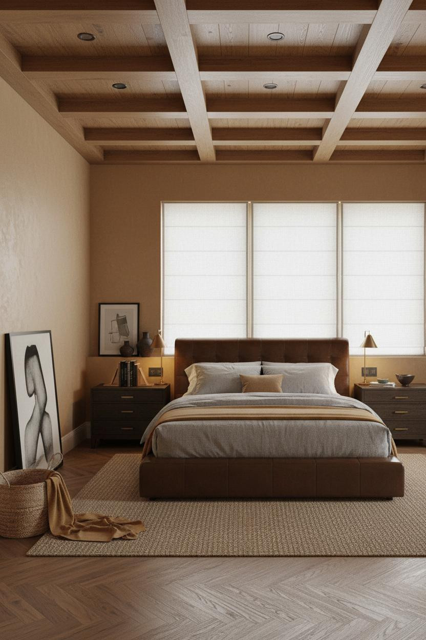 Cozy Mens Bedroom Dark Academia Warm