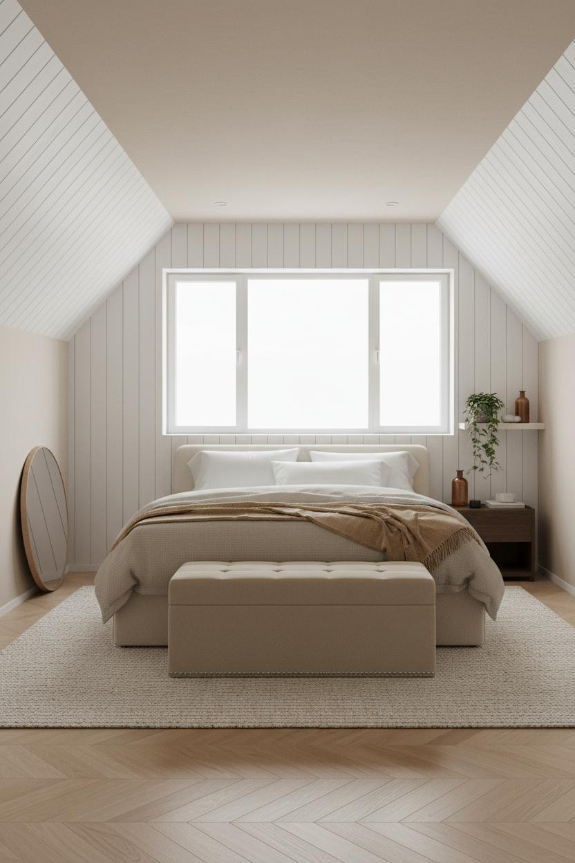 Cozy Neutral Attic Bedroom Warm Aesthetic