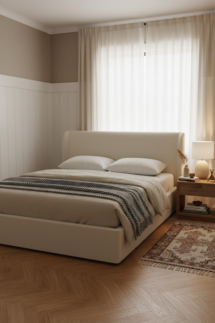 Cozy Small Bedroom Farmhouse Board Batten