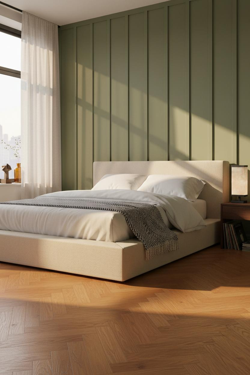 Cozy Small Bedroom Sage Board Batten