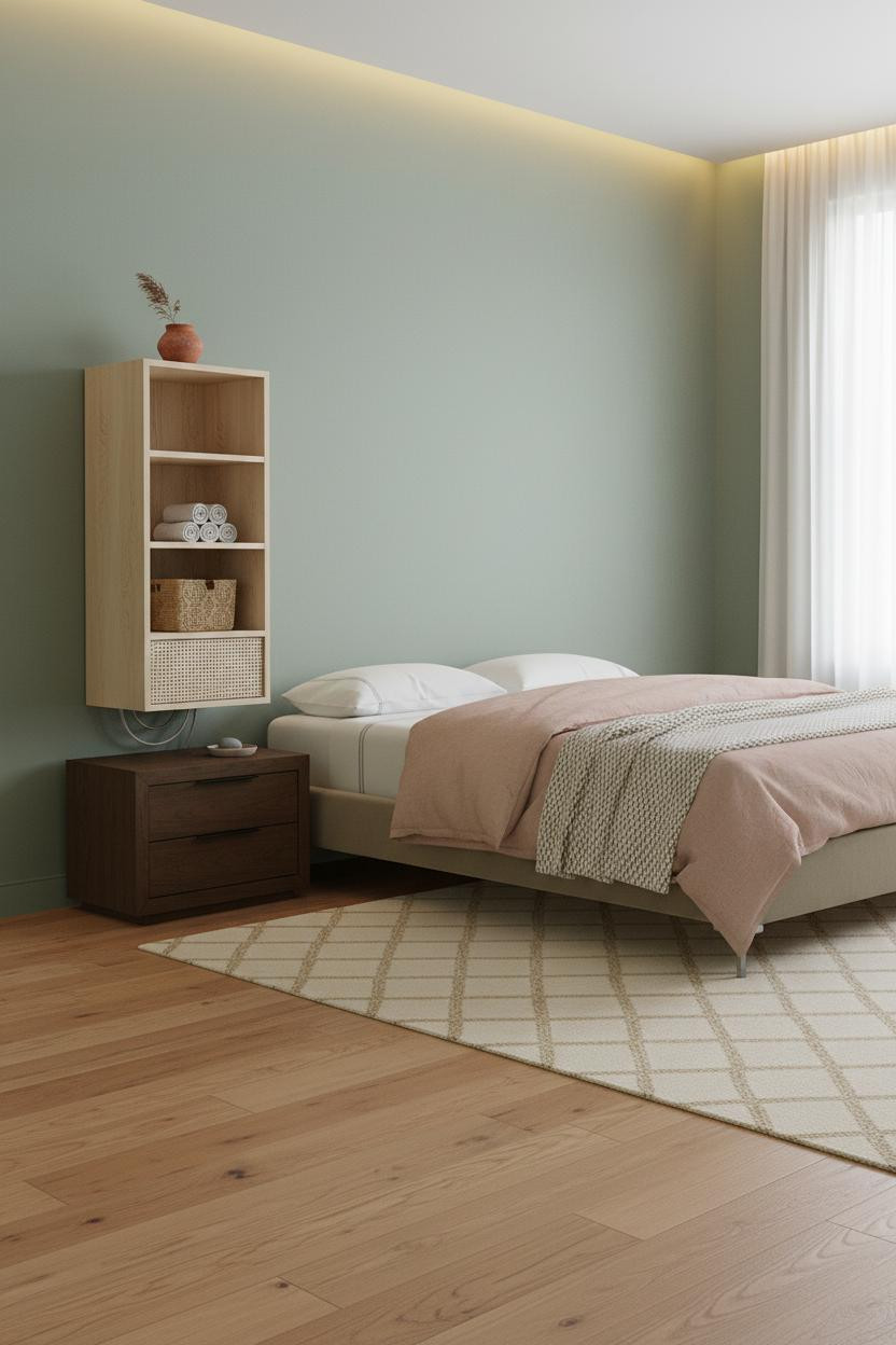 CPAP Nightstand Floating Cabinet Organization