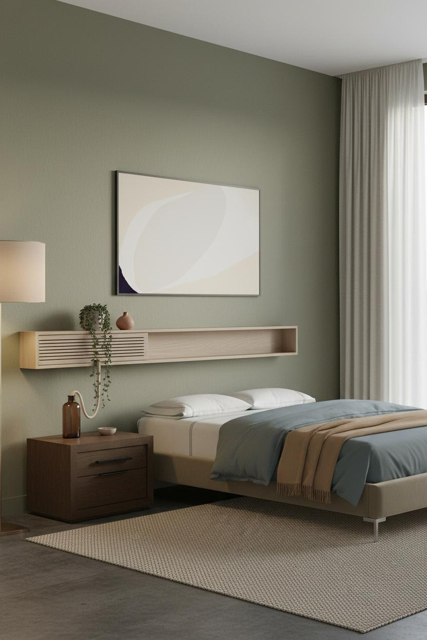 CPAP Nightstand Floating Shelf Hidden Storage