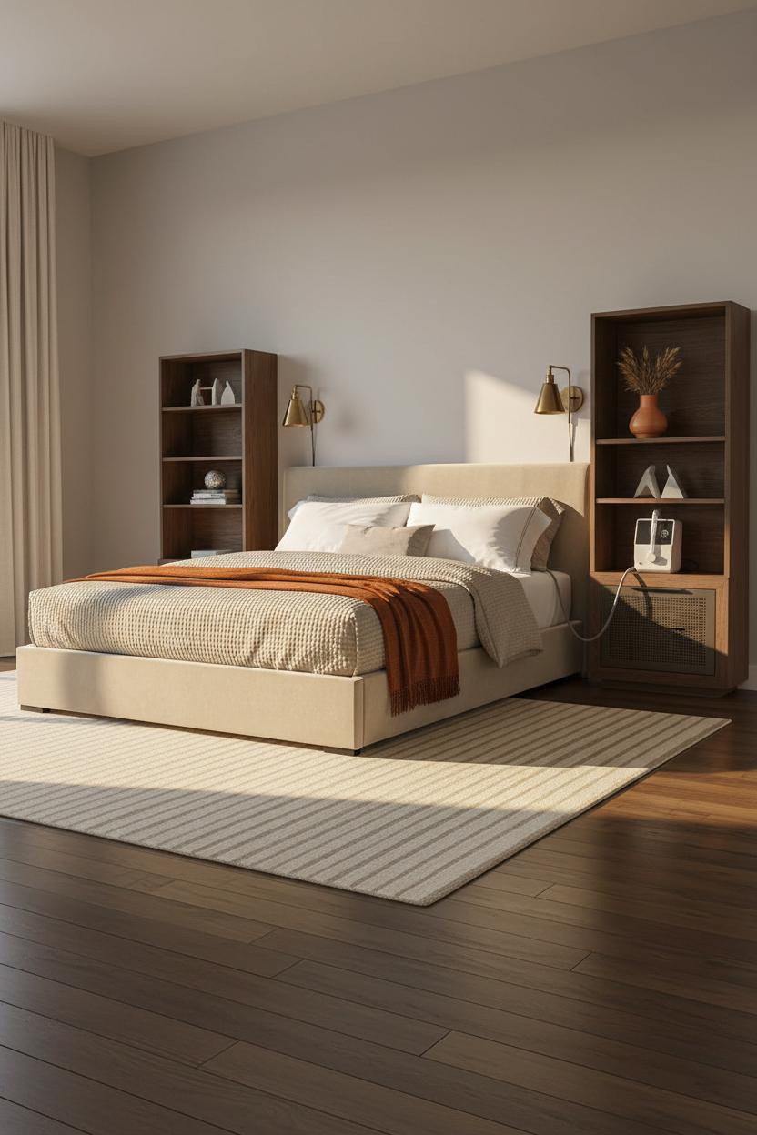 CPAP Nightstand Floating Shelf Walnut