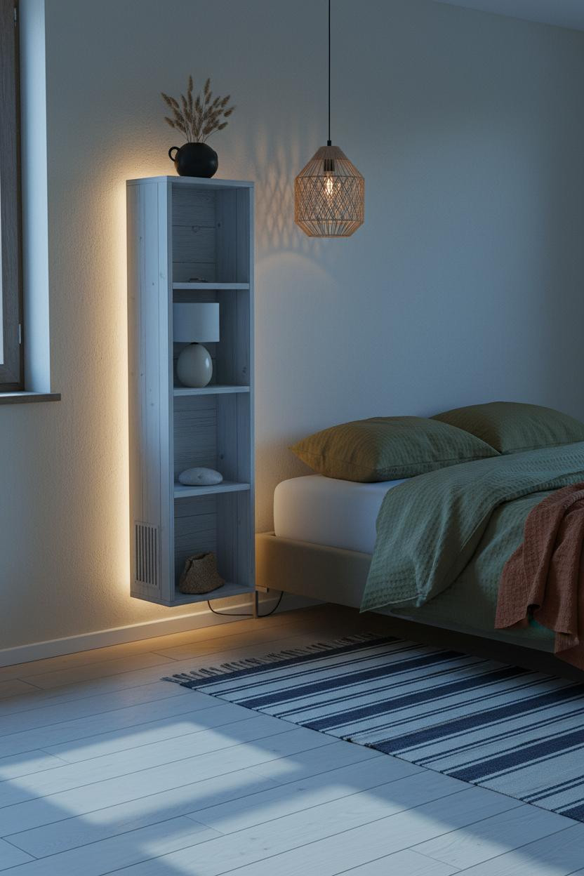 CPAP Nightstand Narrow Wall Mounted Cabinet