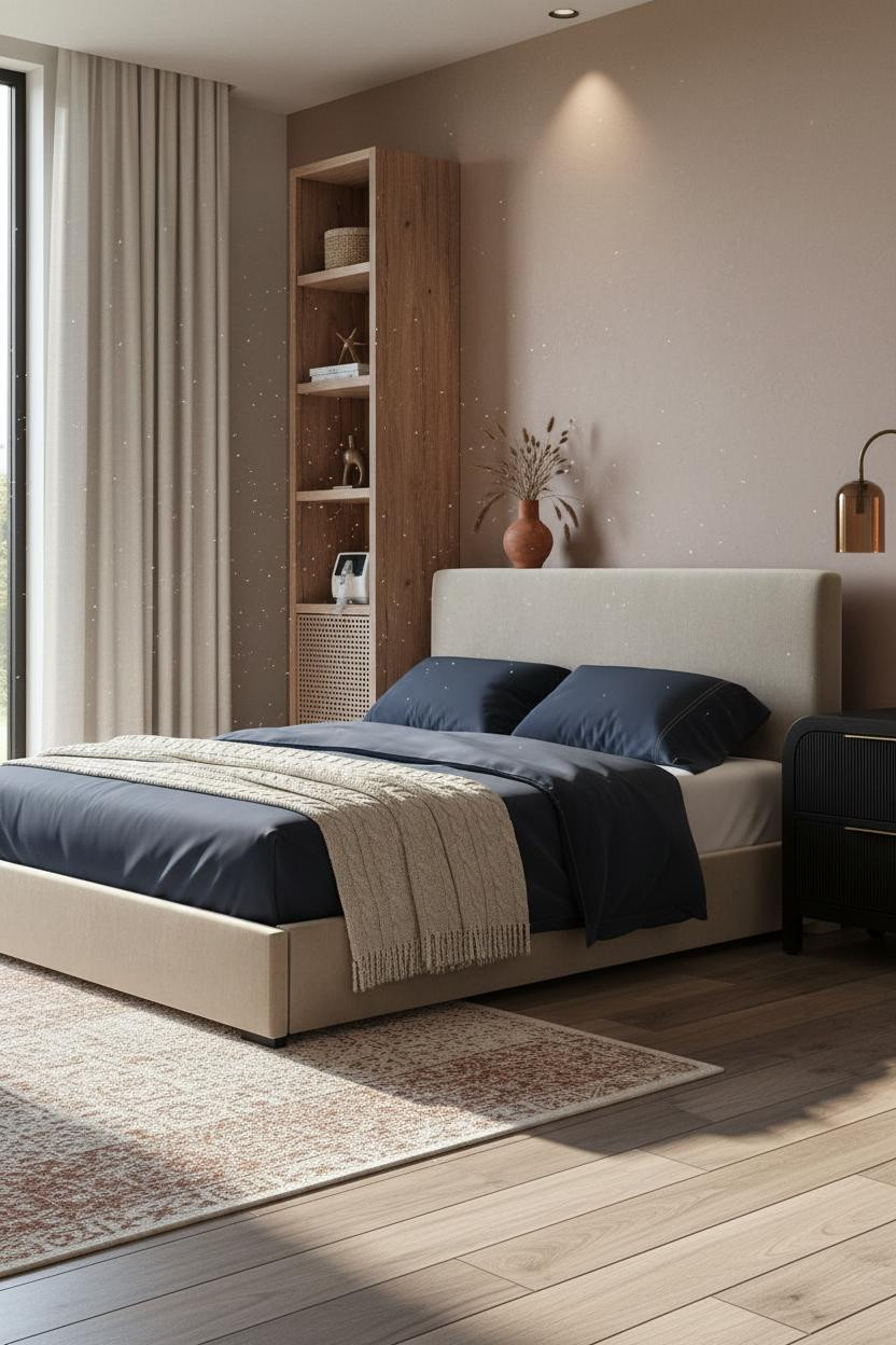 CPAP Nightstand Narrow Wall Mounted Oak Cabinet