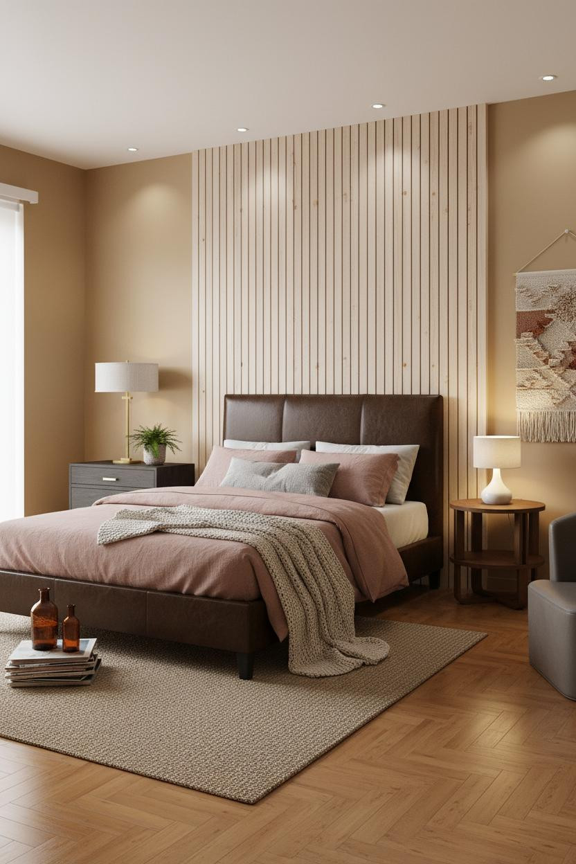 Dark Bedframe Bedroom Farmhouse Modern