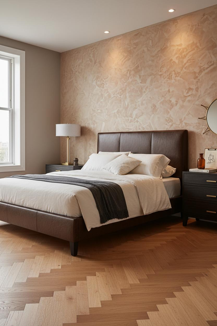 Dark Bedframe Bedroom Ideas Black Bed Warm Plaster