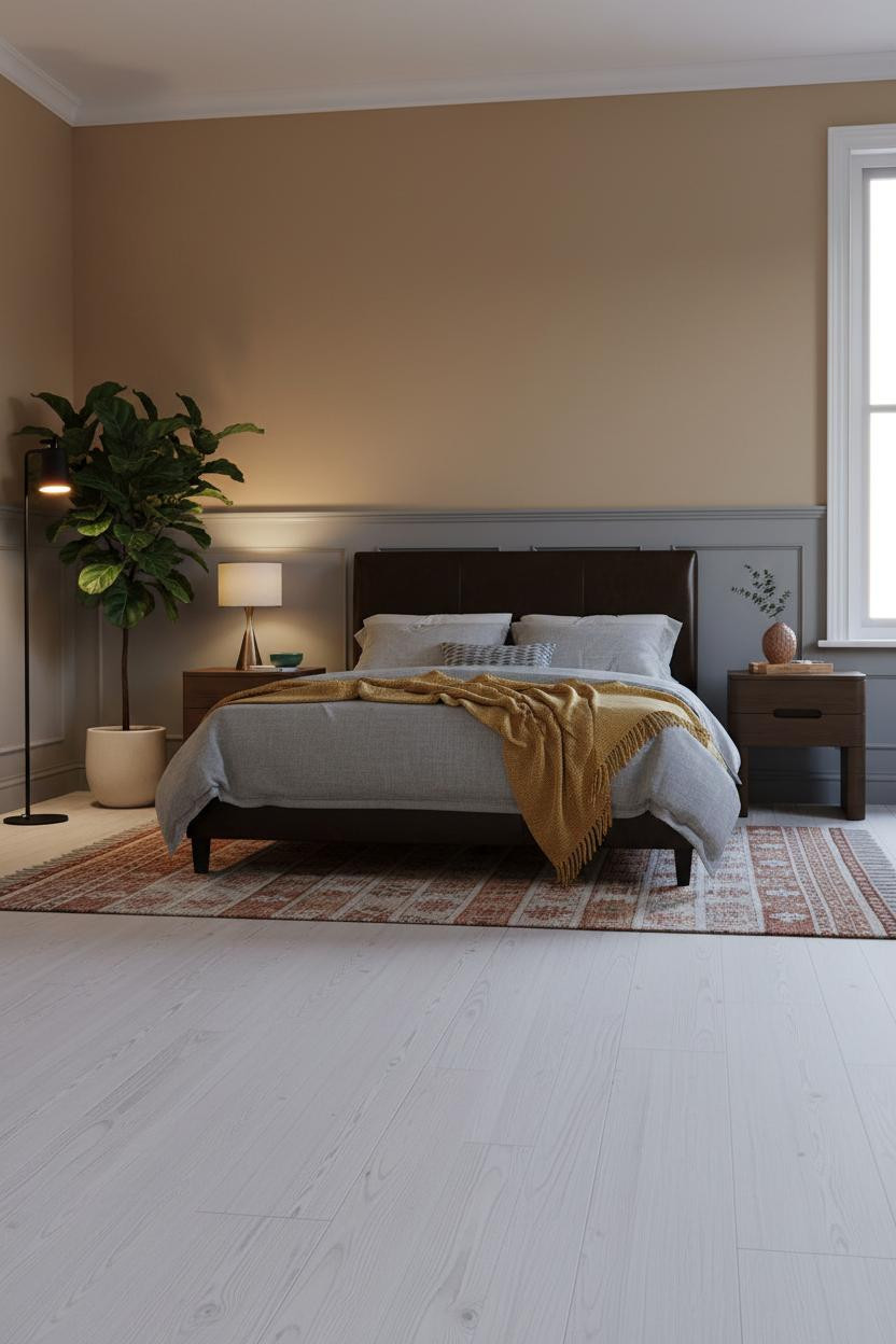 Dark Brown Leather Bed Frame Bedroom