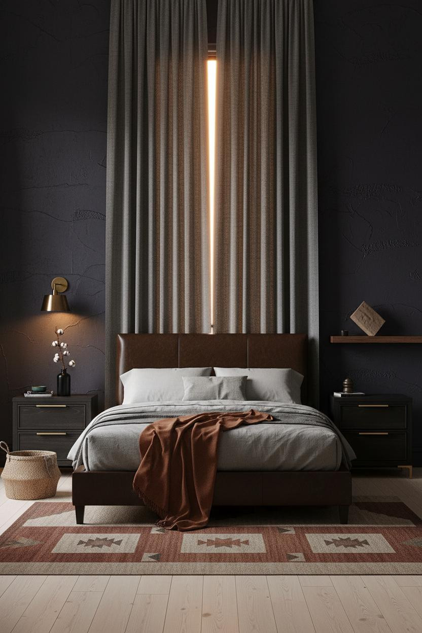 Dark Cozy Bedroom Moody Indigo