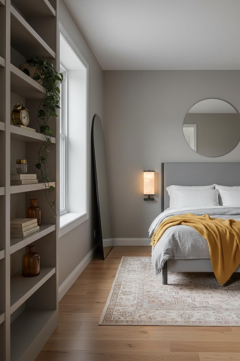 Dark Gray Bed Frame Scandi Bedroom