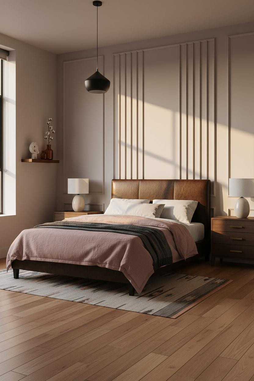 Dark Grey Bed Frame Bedroom Industrial Minimal