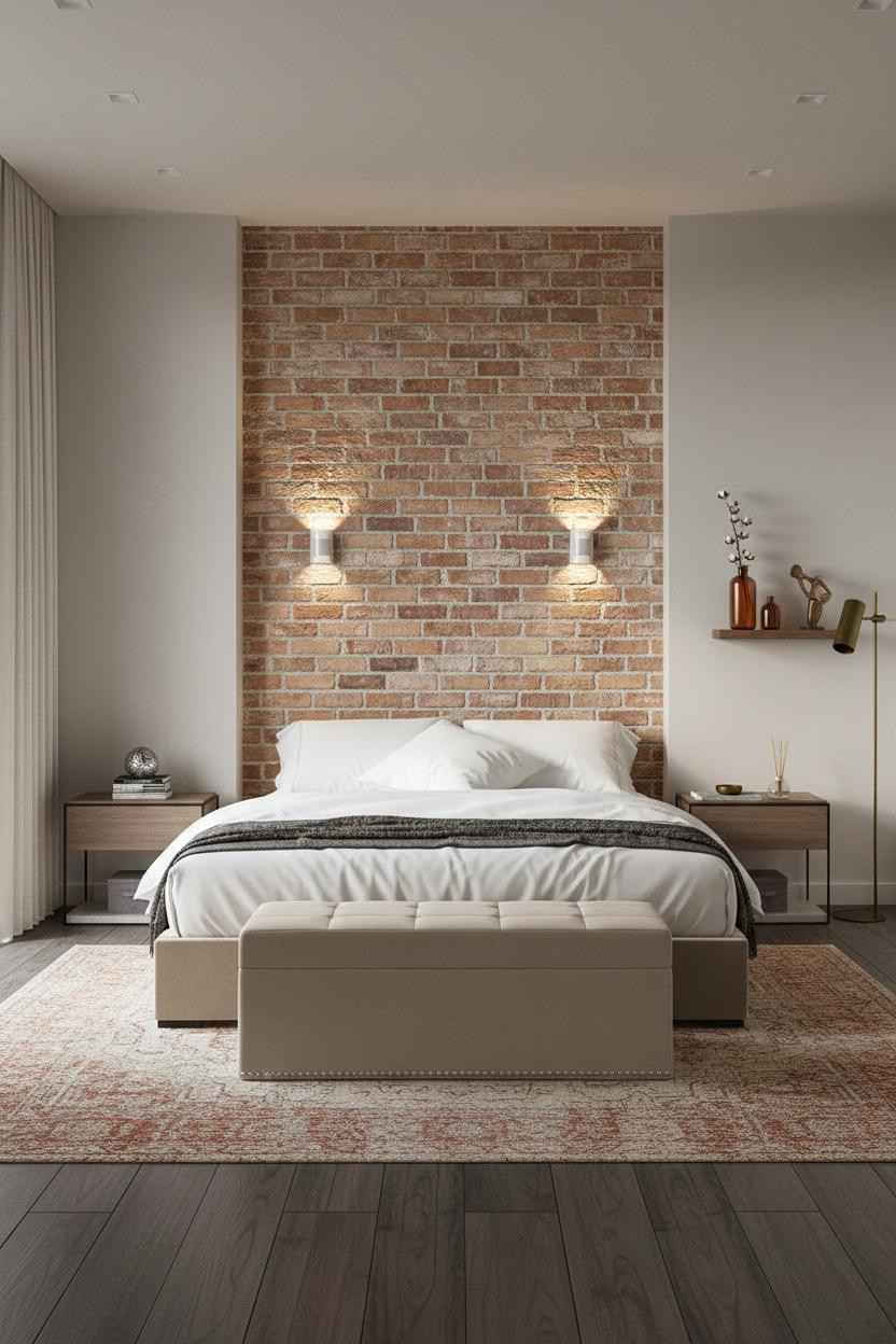 Earth Tone Green Bedroom Terracotta Accent