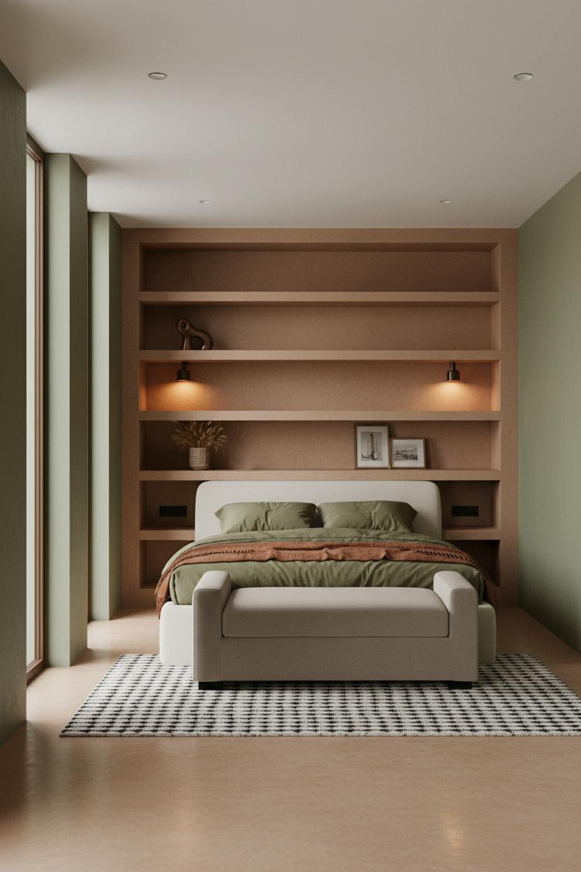 Earth Tone Green Bedroom Warm Neutral Colors