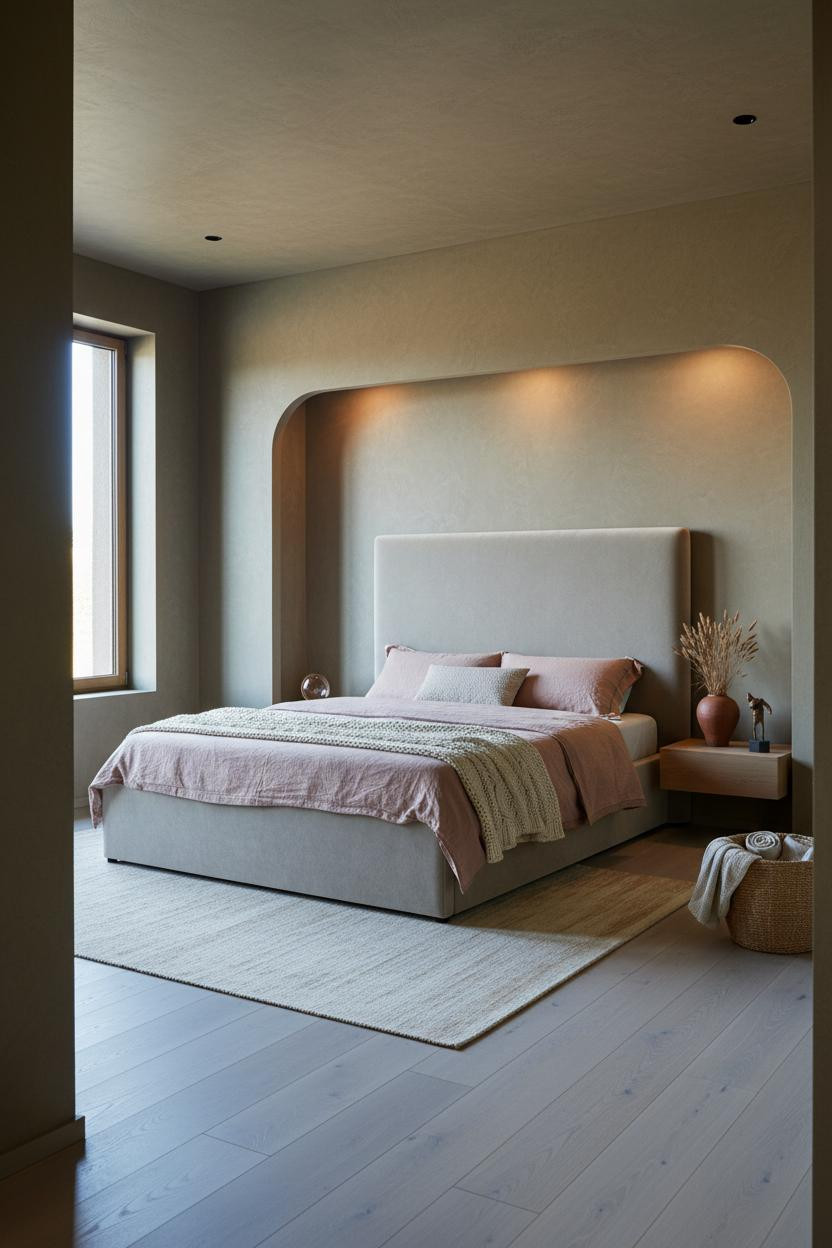 Earthy Bedroom Sage Walls Neutral Linen