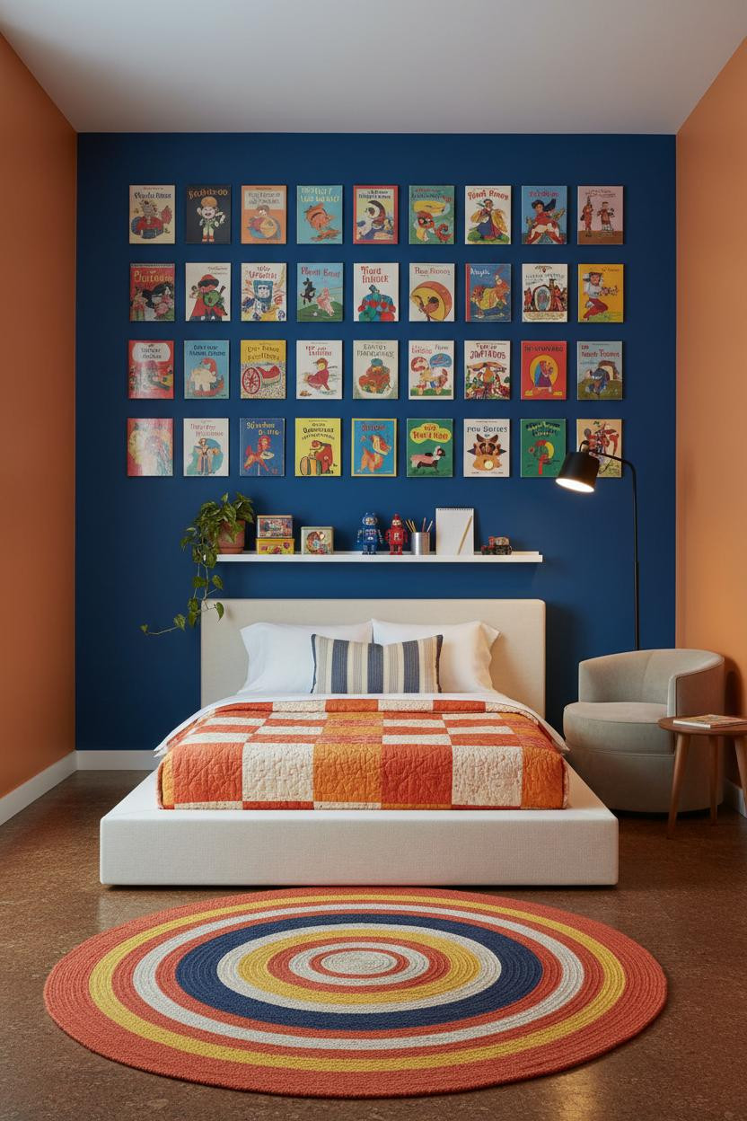 Eclectic Kids Room Cobalt Gallery Wall