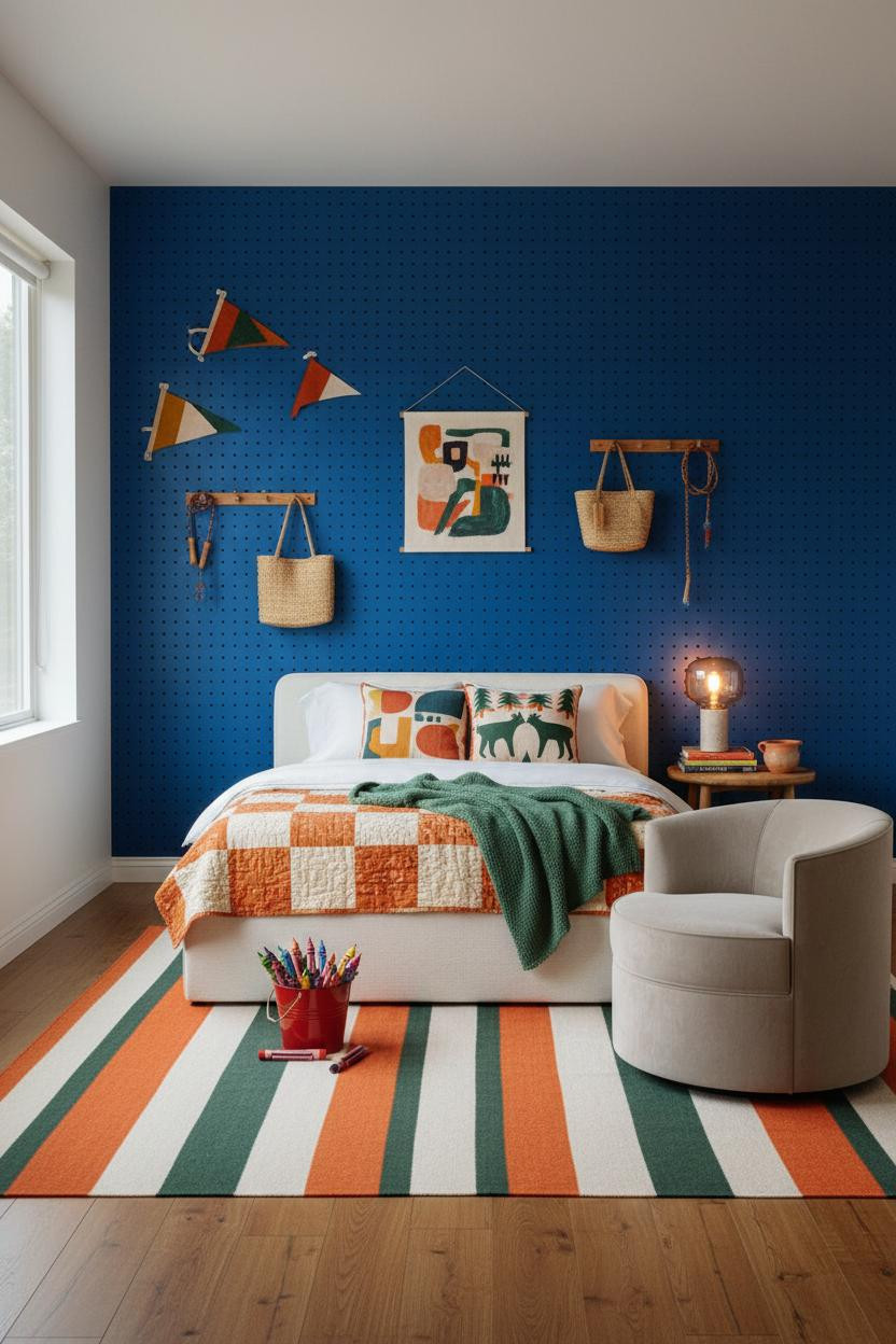 Eclectic Kids Room Retro Pegboard