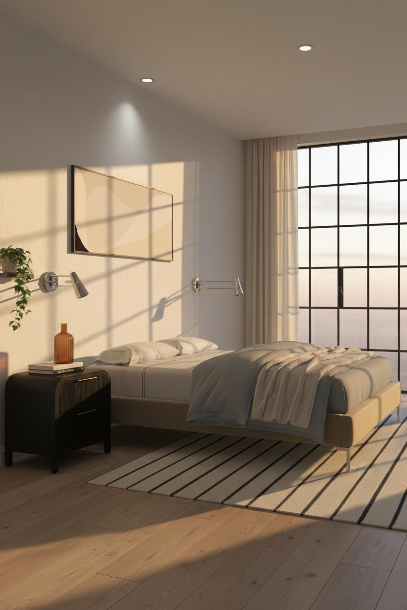 Floating Bed Frame Coastal Modern Bedroom