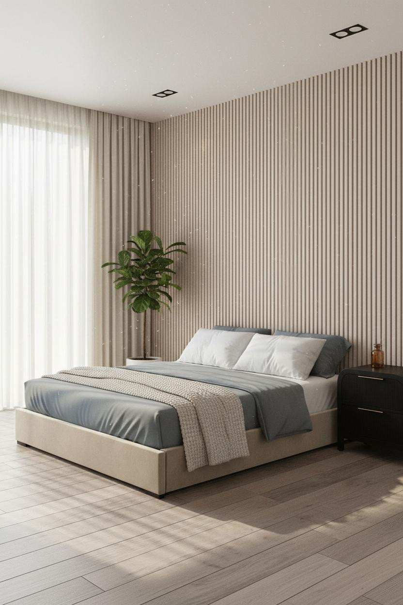 Floating Bed Frame Scandi Modern Bedroom