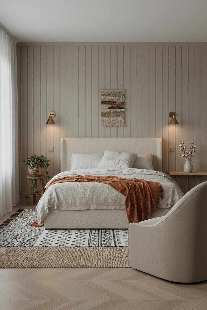 Girly Bedroom Boho Greige Headboard