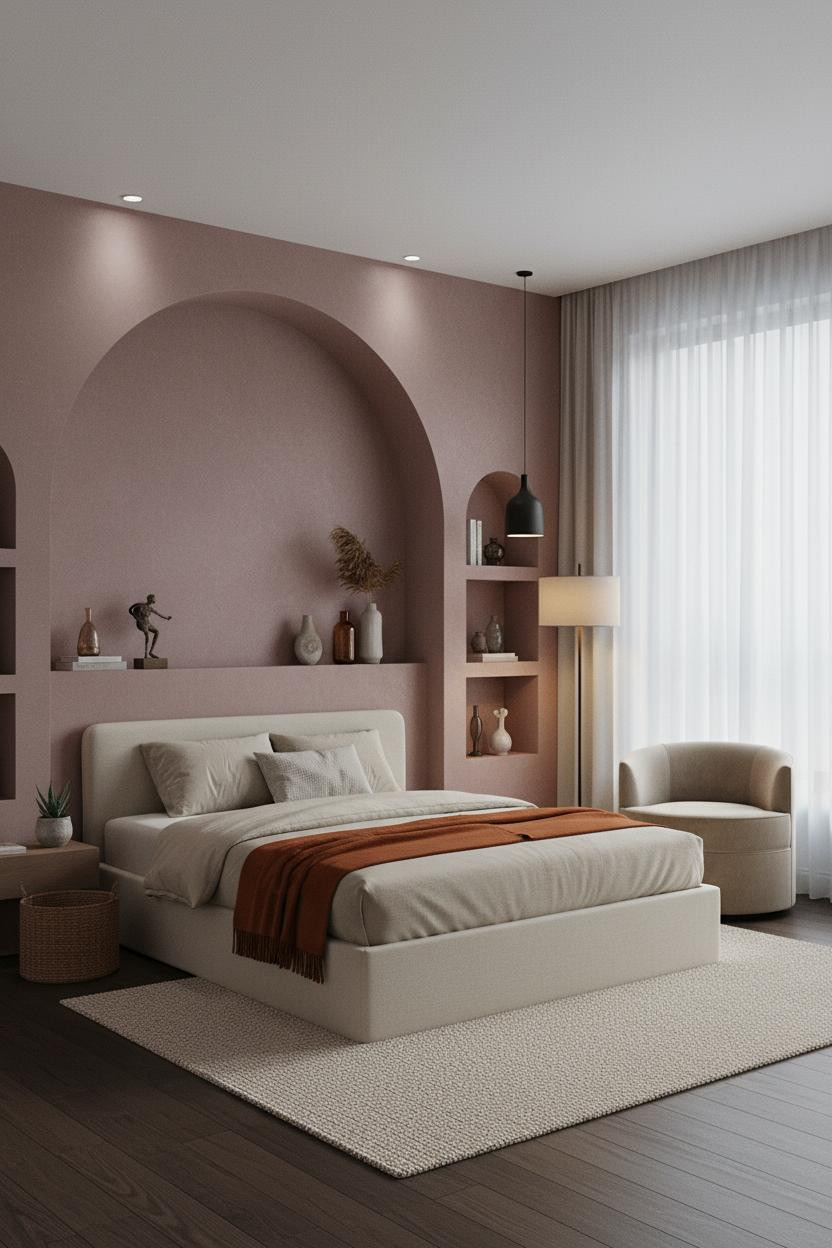 Girly Bedroom Mauve Alcove Niche