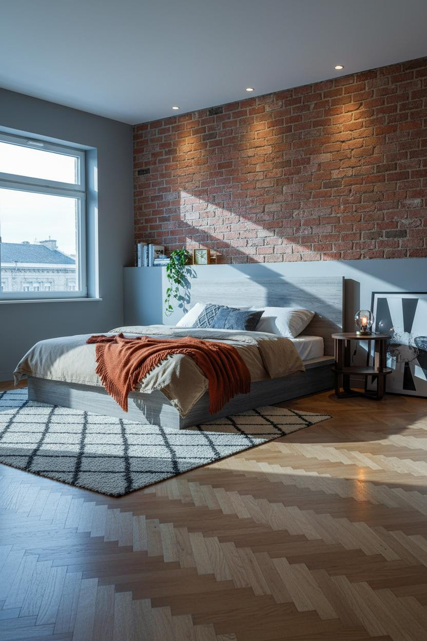 Gray Bed Frame Coastal Modern Bedroom