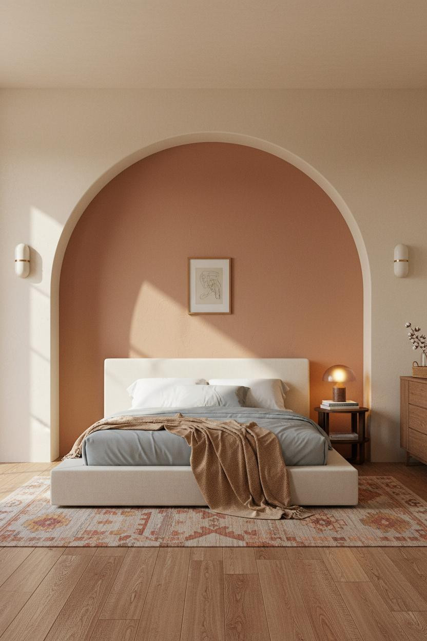 Green Earthy Bedroom Terracotta Alcove