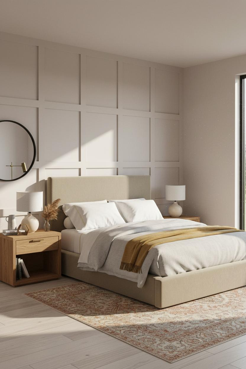 Grey Bed Frame Bedroom Modern Farmhouse