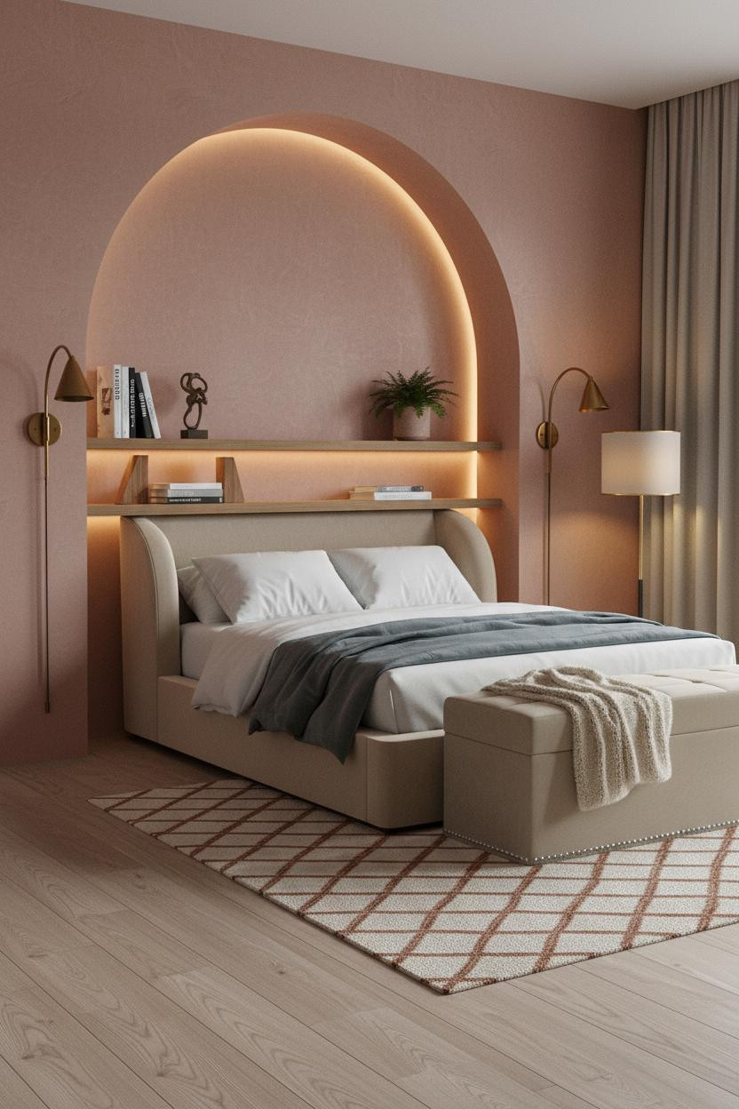 Grey Bed Frame MCM Bedroom Niche