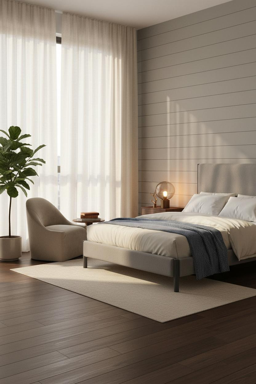 Grown Women Bedroom Cozy Glam Shiplap