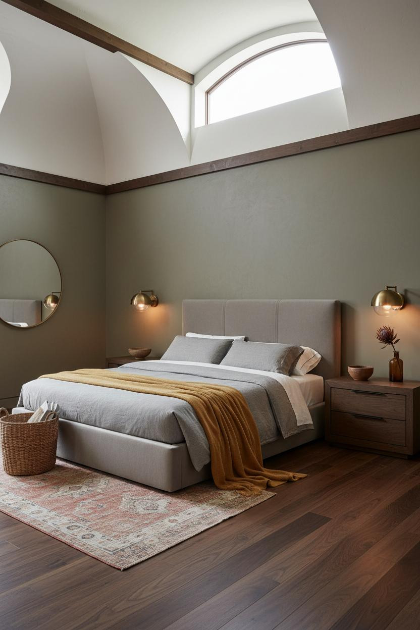 High Ceiling Bedroom Barrel Vault Architecture