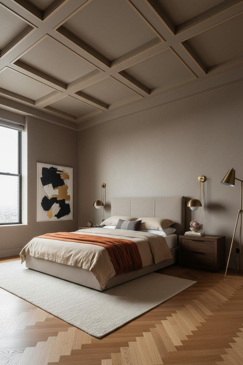 High Ceiling Bedroom Cathedral Coffered Ceiling