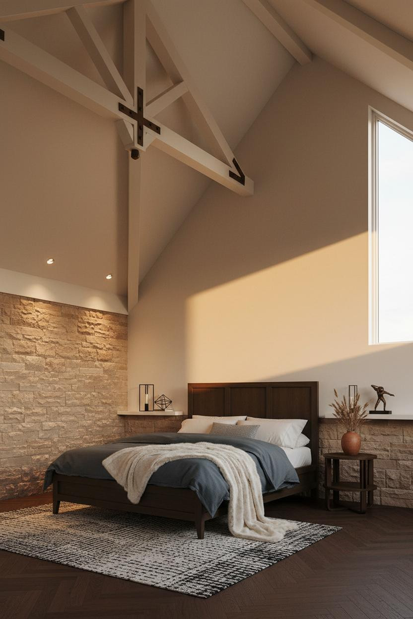 High Ceiling Bedroom Cathedral Rafters