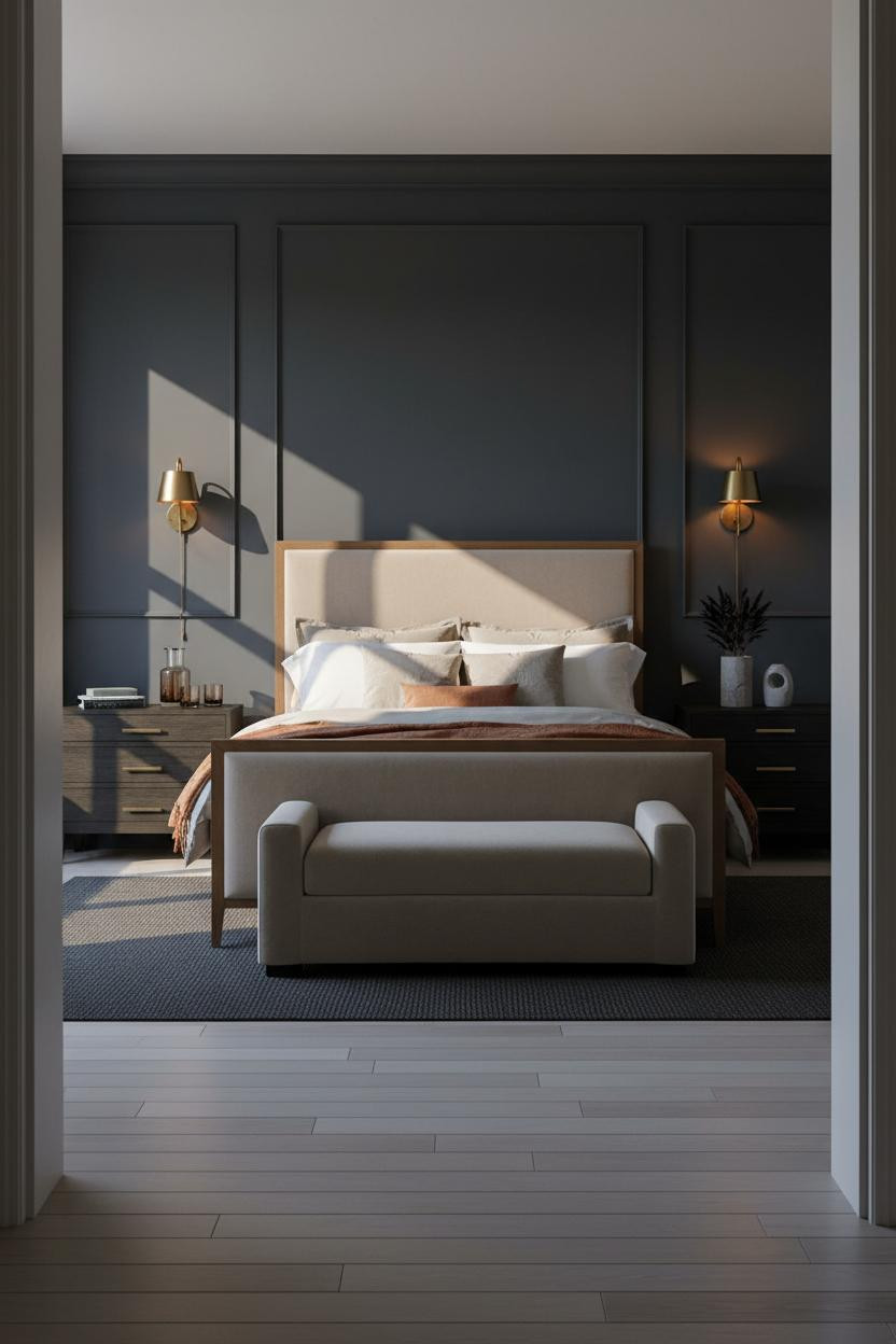 Hot Bedroom Couples Charcoal Paneled