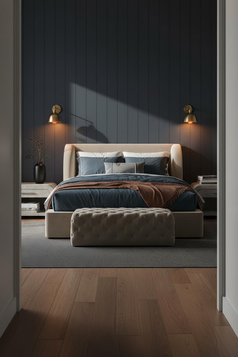 Hot Bedroom Couples Navy Shiplap Romantic