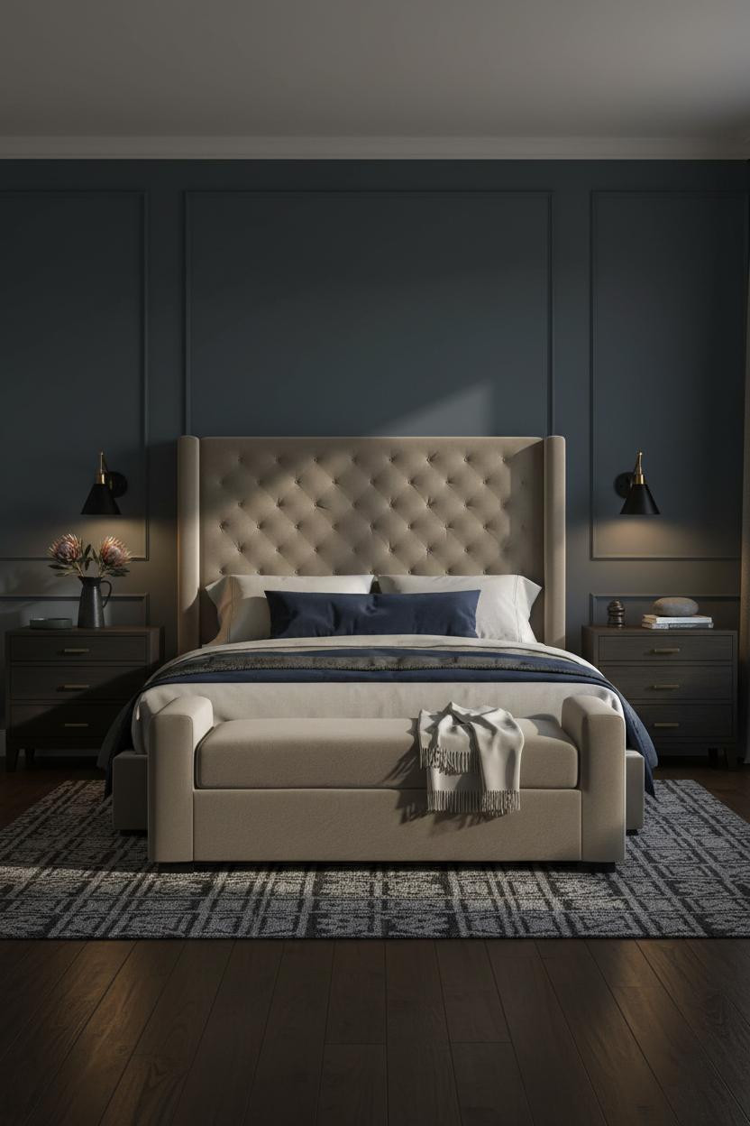 Hot Bedroom Couples Slate Blue Romantic