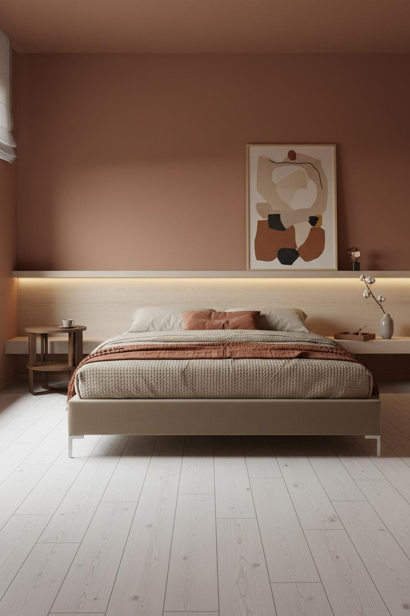 Japandi Nightstand Light Wood Floating Shelf