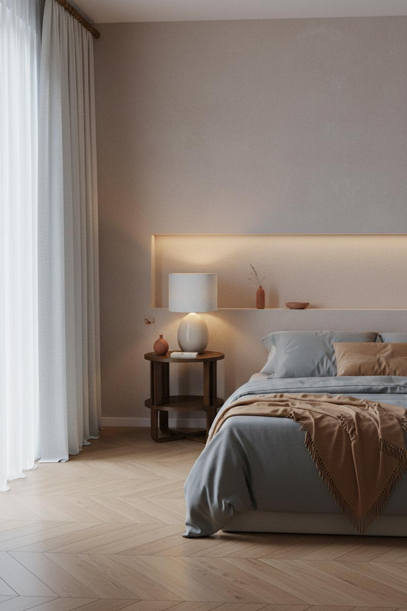 Japandi Nightstand Light Wood Modern