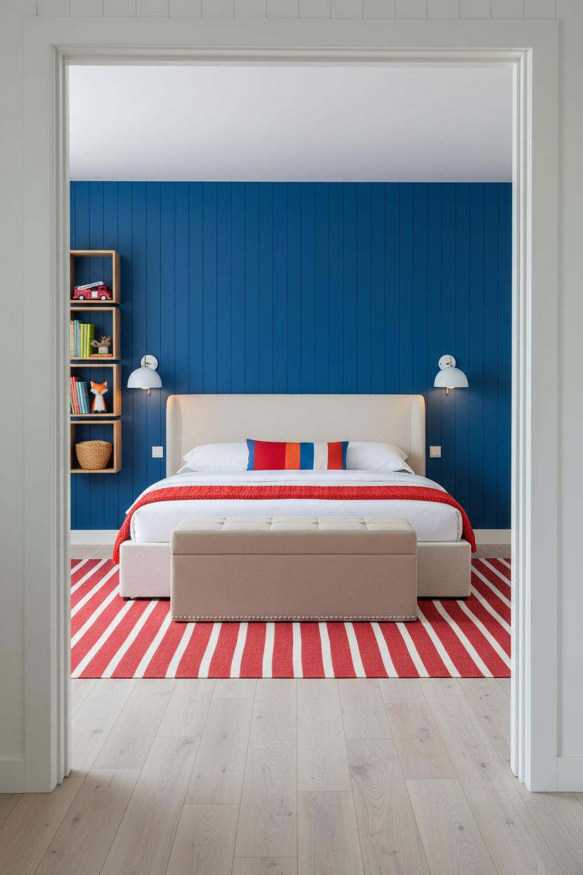 Kids Bedroom Cobalt Scandi Modern Design