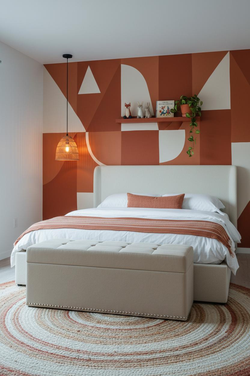 Kids Room Geometric Mural Scandi