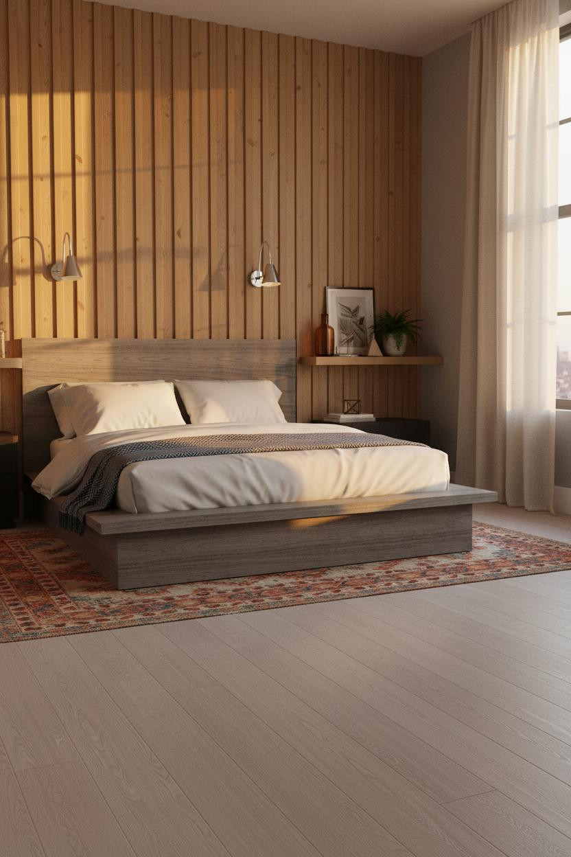 Loft Bedroom Adults Board And Batten Accent Wall