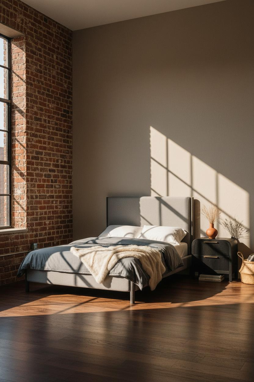 Loft Bedroom Exposed Brick Industrial
